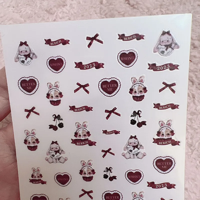 New Waterproof Lovely 3D Adhesive Nail Art Sticker Better me Letters Nail Sticker Decal Nail Art Decoration Hot Sale