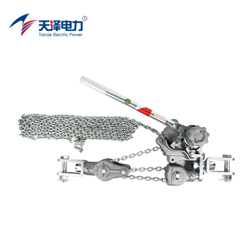 Tianze Electric Power P4000 4T Aluminum Alloy Anodized Manual Cable Puller Tools Hand Cable Tightener Winch Ratchet Chain Clamps