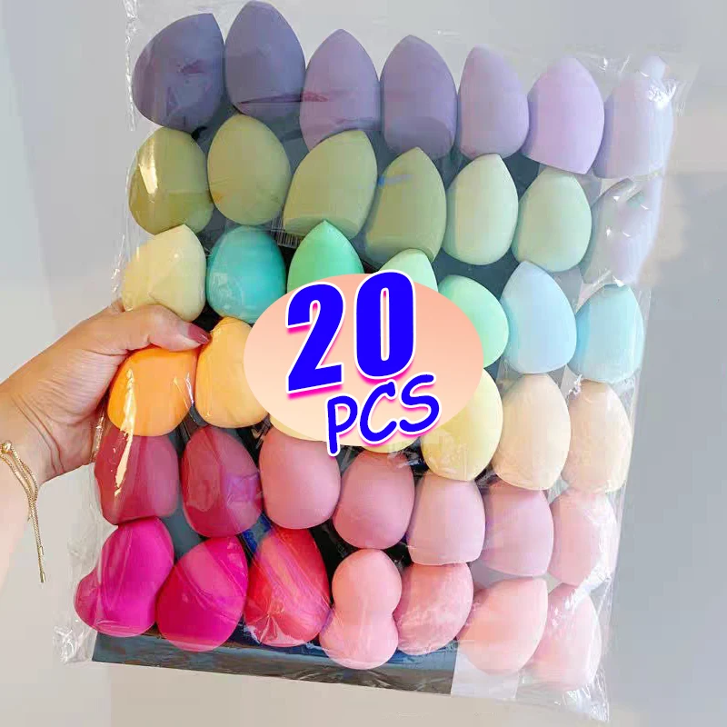 Professional Face Puff Maquiagem Esponja, Uso Seco e Molhado, Ovos Em Pó, Corretivo, Base Líquida, Puffs Cosméticos, Ferramentas De Beleza, 20Pcs