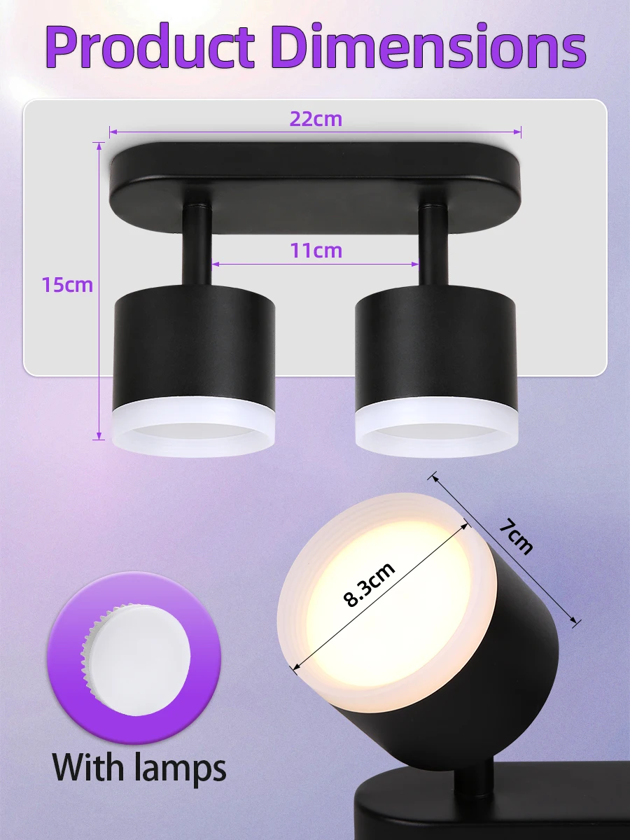 

Spot Led GX53 Ceiling Lights Multi-Head Rotatable Spotlight for Living Room Bedroom Lamp Chandelier LED Ceiling Lamps Kitchen