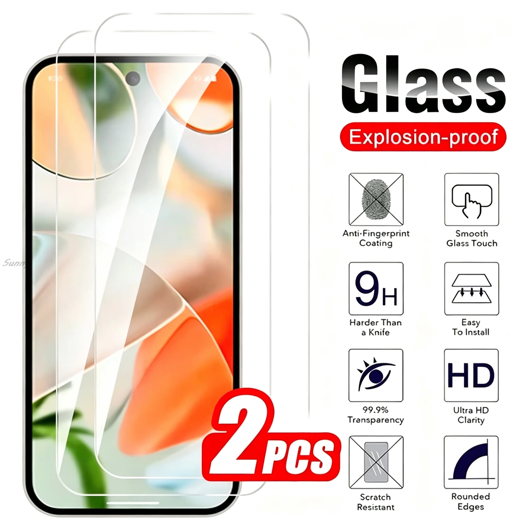 9H HD Protective Tempered Glass Film For Google Pixel 11 Pro XL 9 10 Pro 9A Full Coverage Screen Protector Fingerprint Unlock
