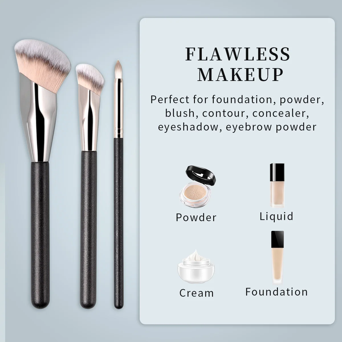 OVW Angled Liquid Foundation Brushes Synthetic Hair Concealer Powder Contour Blush Highlighter Makeup Brush