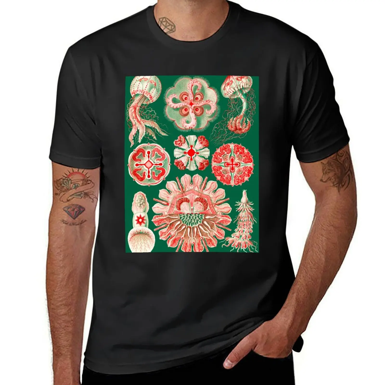 

Jellyfish-Discomedusae–Schweibenquallen by Ernst Haeckel T-Shirt cotton graphic tees Man t-shirt men t shirts high quality