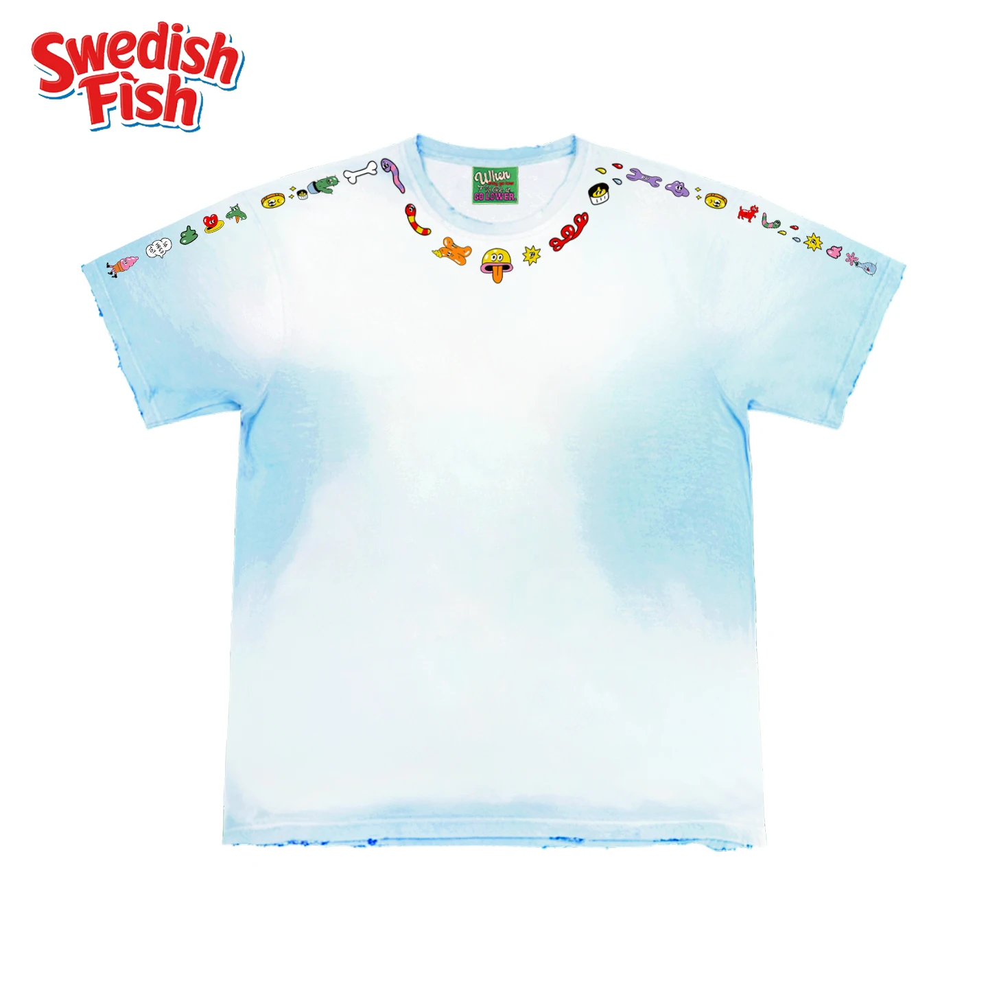 

Interesting Soul Unisex Lazy Cartoon Patchwork Washed Short Sleeve T-Shirt Original Design Fashionable Casual Spring Wear