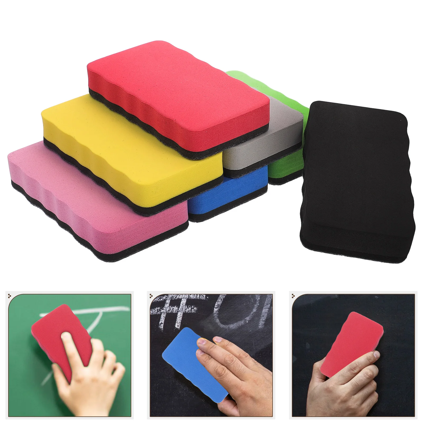 

7Pcs Reusable Whiteboard Erasers Felt Dry Erase Board Cleaning Tools for Office Classroom Home Use White Board Eraser