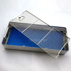 Large 7cm High Side Punched medical Instruments Disinfection Sterilization Containers Box tray basket with Cover Lids