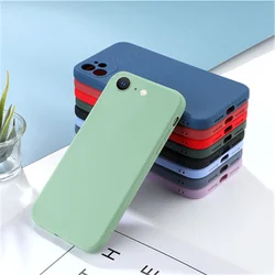 Per iPhone SE 2022 custodia telefono TPU custodia in Silicone liquido quadrato posteriore originale di lusso per iPhone 13 Pro Max SE 2020 2022 Cover morbida