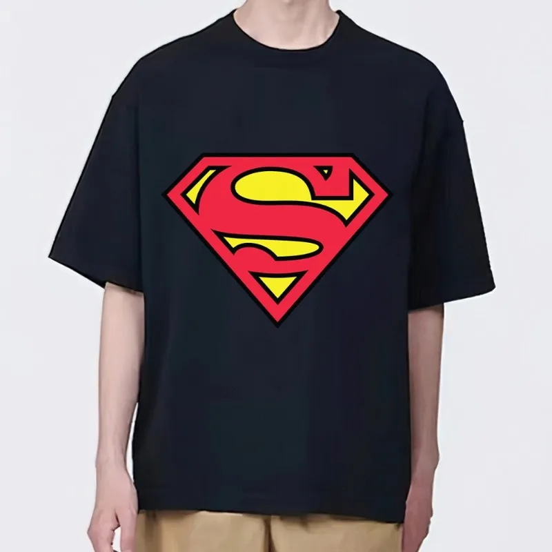 MINISO S-Supermans T Shirt Men Couple Combination Clothes Short Sleeve Collar Fashion woman Cotton