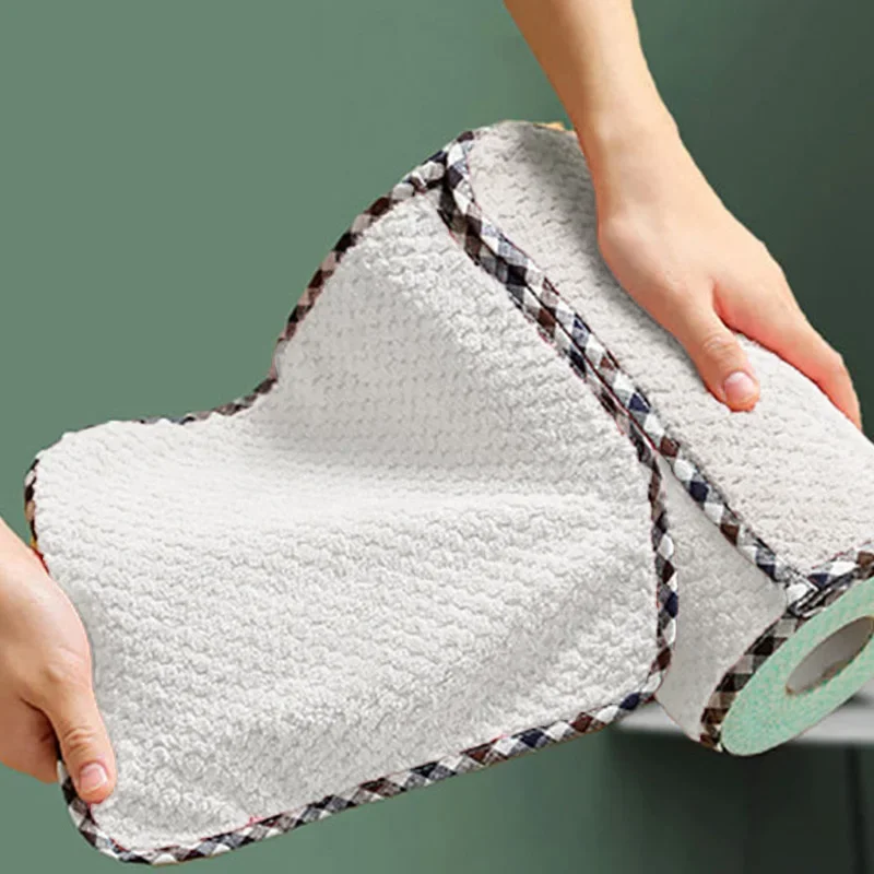 Kitchen dish towel dish cloth Easy Washing kitchen rag non-stick oil thickened table cleaning cloth absorbent scouring pad