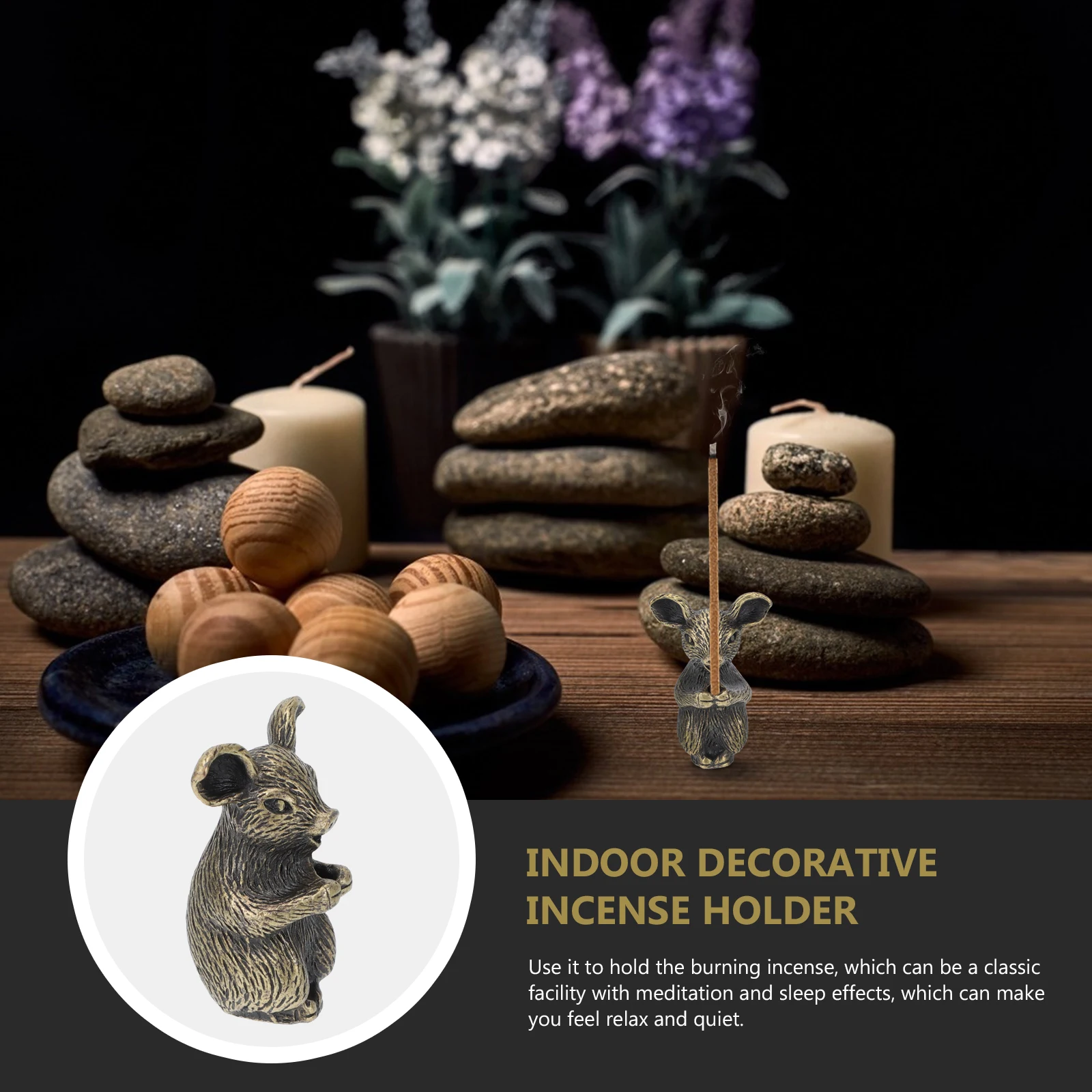 

1Pcs Copper Craft Incense Holder Exquisite Carved Desktop Decor Meditation Sleep Relaxation Incense Burning Base