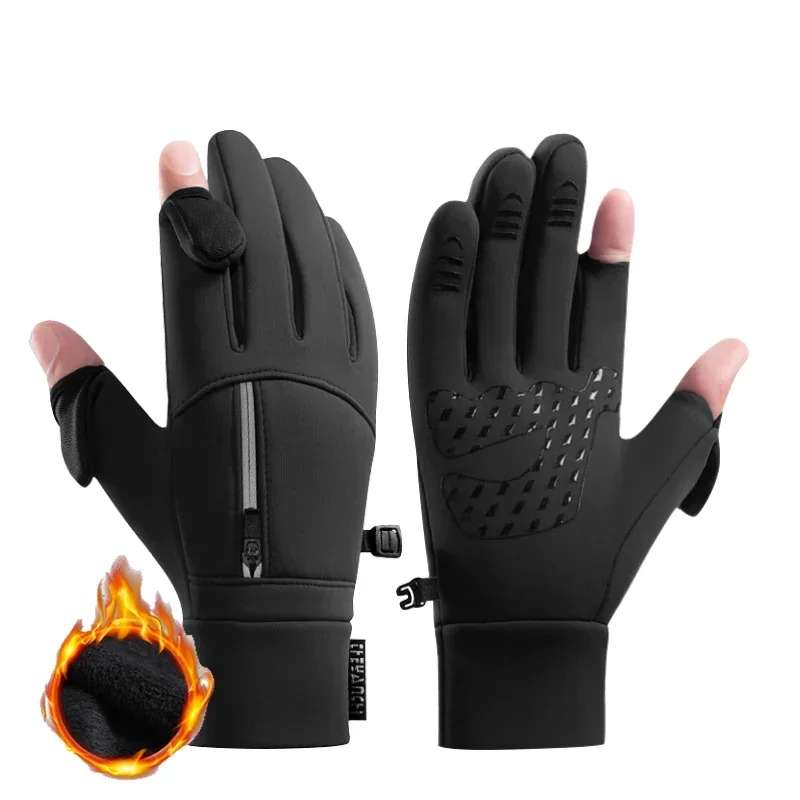 AliExpress Winter Warm Ski Gloves Outdoor Windproof Waterproof Cold-proof Gloves Men's Driving Cycling Fishing Ski Gloves