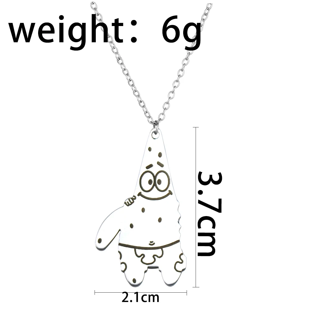 Lovely BFF SpongeBob SquarePants Patrick Star Pendant Necklace For Boy Girl Couple Accessories Ins Cartoon Friendship Gift