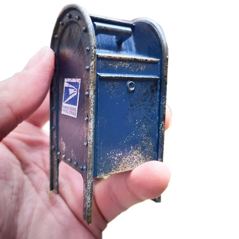 1:12 규모 소형 전화박스 놀이 집 가구 빈티지 스타일 소형 우편함 장식 수제 장식