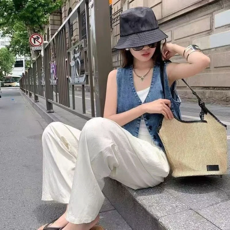 Women New High-quality Denim Vest Women's Summer New High-end Pony Clip Thin Foreign Style Sleeveless Vest Outer Top