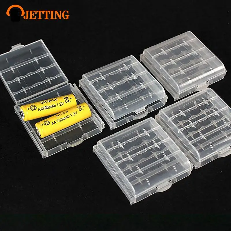 2 4 8 Slots AA AAA Battery Storage Box Hard Plastic Case Cover Holder Protecting Case With Clips For AA AAA Battery Storage Box