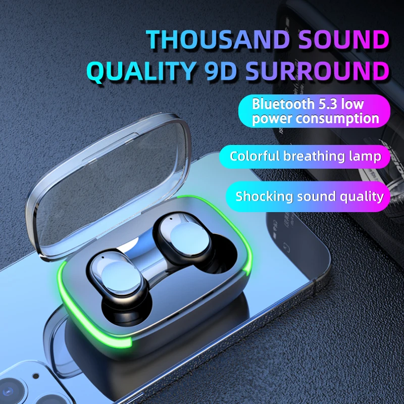 TWS Y60 Bluetooth 5.3 auricolari cuffie Wireless cuffie HiFi di qualità del suono riduzione del rumore auricolari sportivi con microfono per telefono