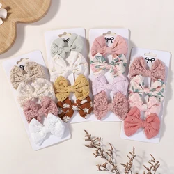 4/5Pcs Mini Baby Hairclip Cute HairClip Print Cotton Alloy for Toddler Girl Children Lovely Kid Headwear Baby Hair Accessories