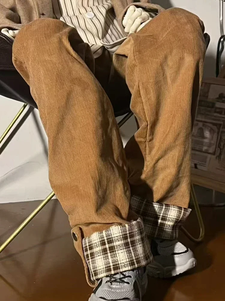（Customize 30 Days） uncle ID75 uf75 fmd80 BJD Doll clothes Khaki checkered flip over pants 1pcs