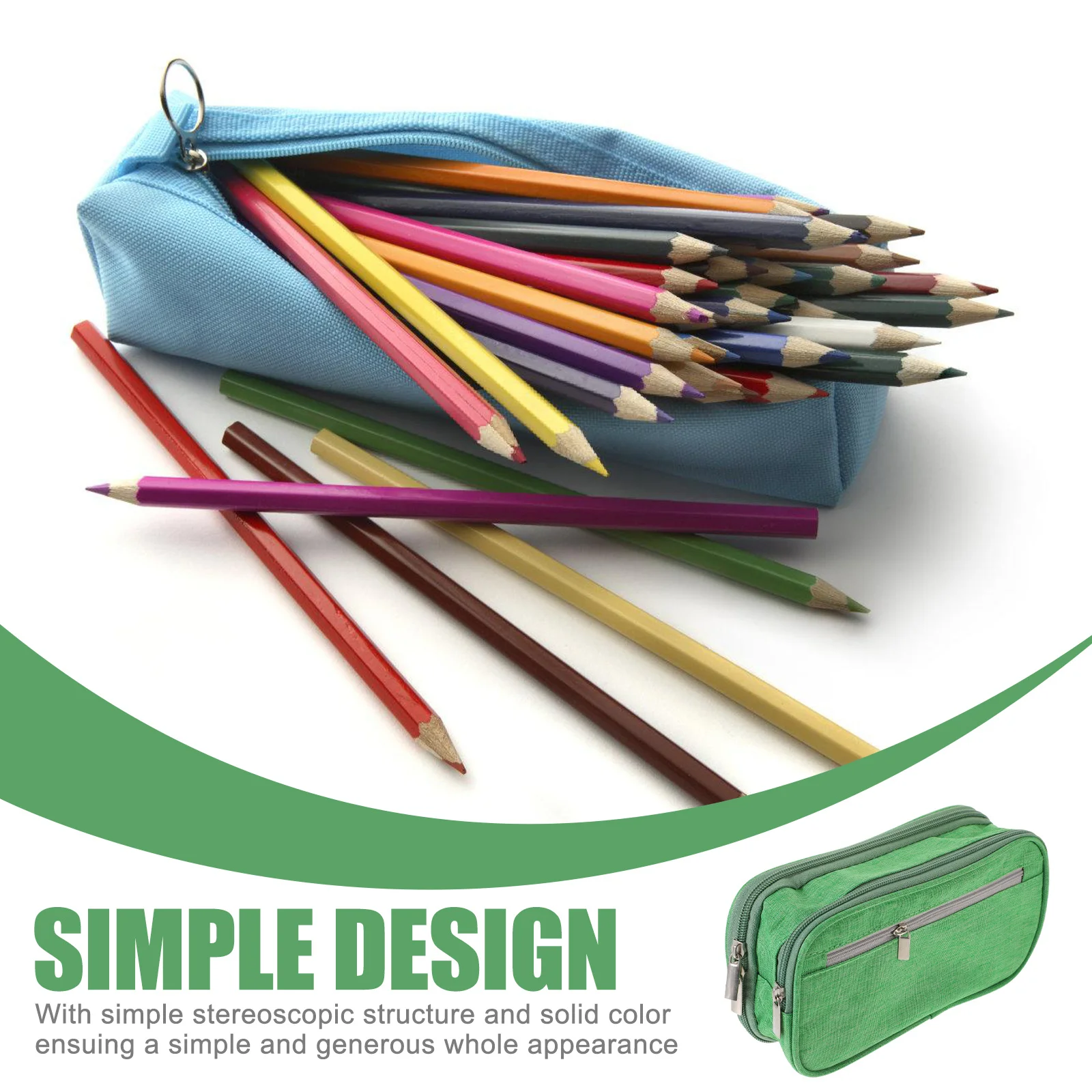 

Large Capacity Three-Layer Pencil Case Portable Pen Pouch Zipper Pen Storage Organizer Bag for School Supplies
