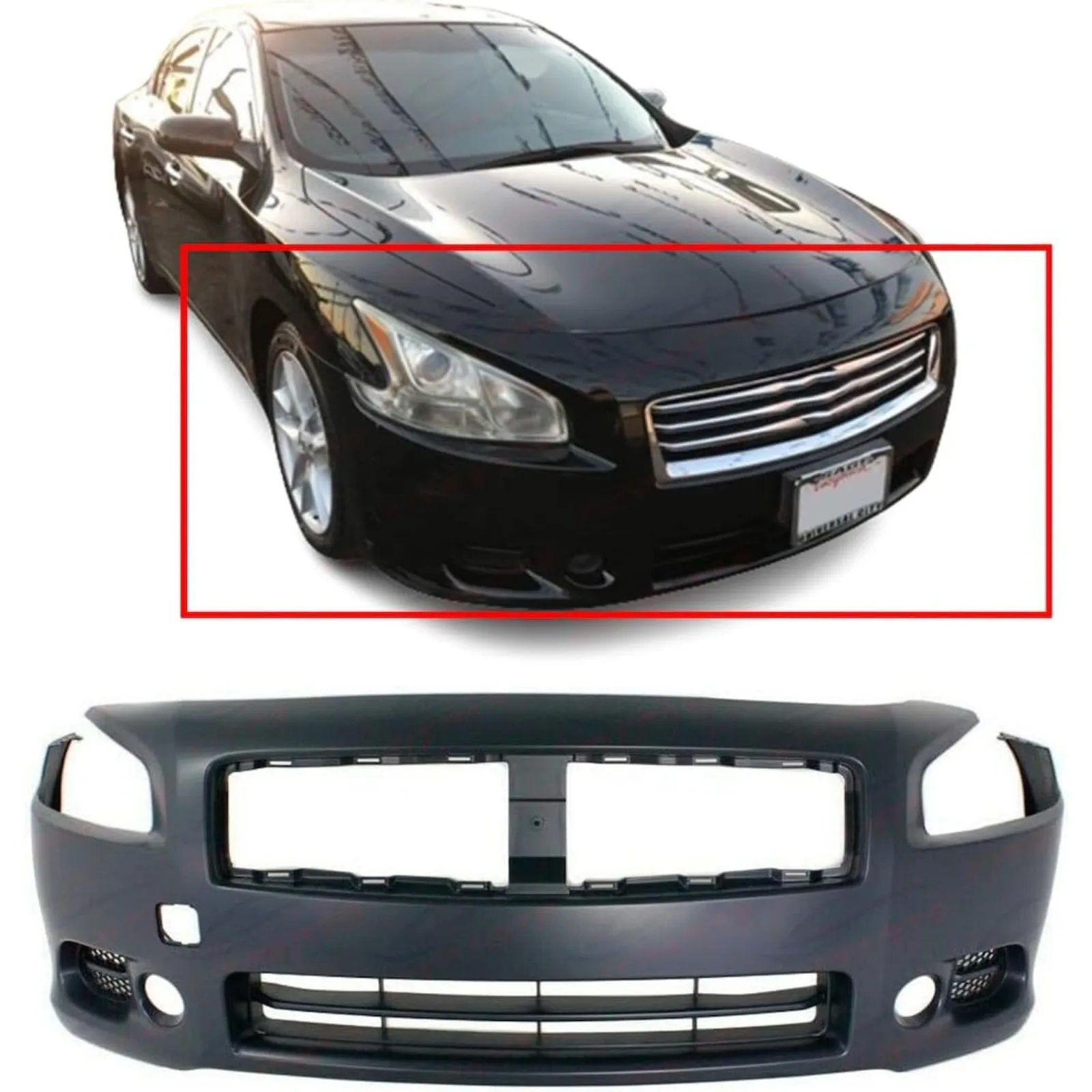 US Compatible with Front Bumper Cover Fascia 2009-2014 Nissan Maxima S SV GXE Tracking Sedan 09-14. New Primed Without