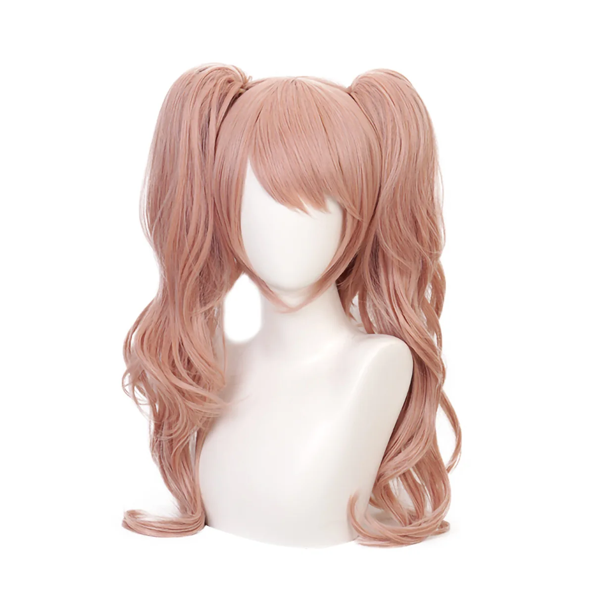 Enoshima Junko Cosplay Wig Anime Danganronpa Cos Pink Long Wavy With Free Ponytail Clip White Black Bear Hairpins Girl