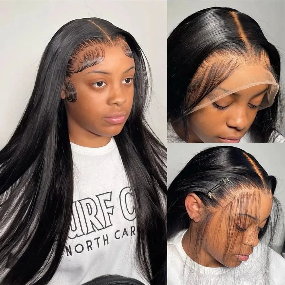 Bone Straight Hair Transparent Lace Wig 100% Human Hair Wigs For Women With Baby Hair Bling Hair PrePlucked 360 Lace Frontal Wig