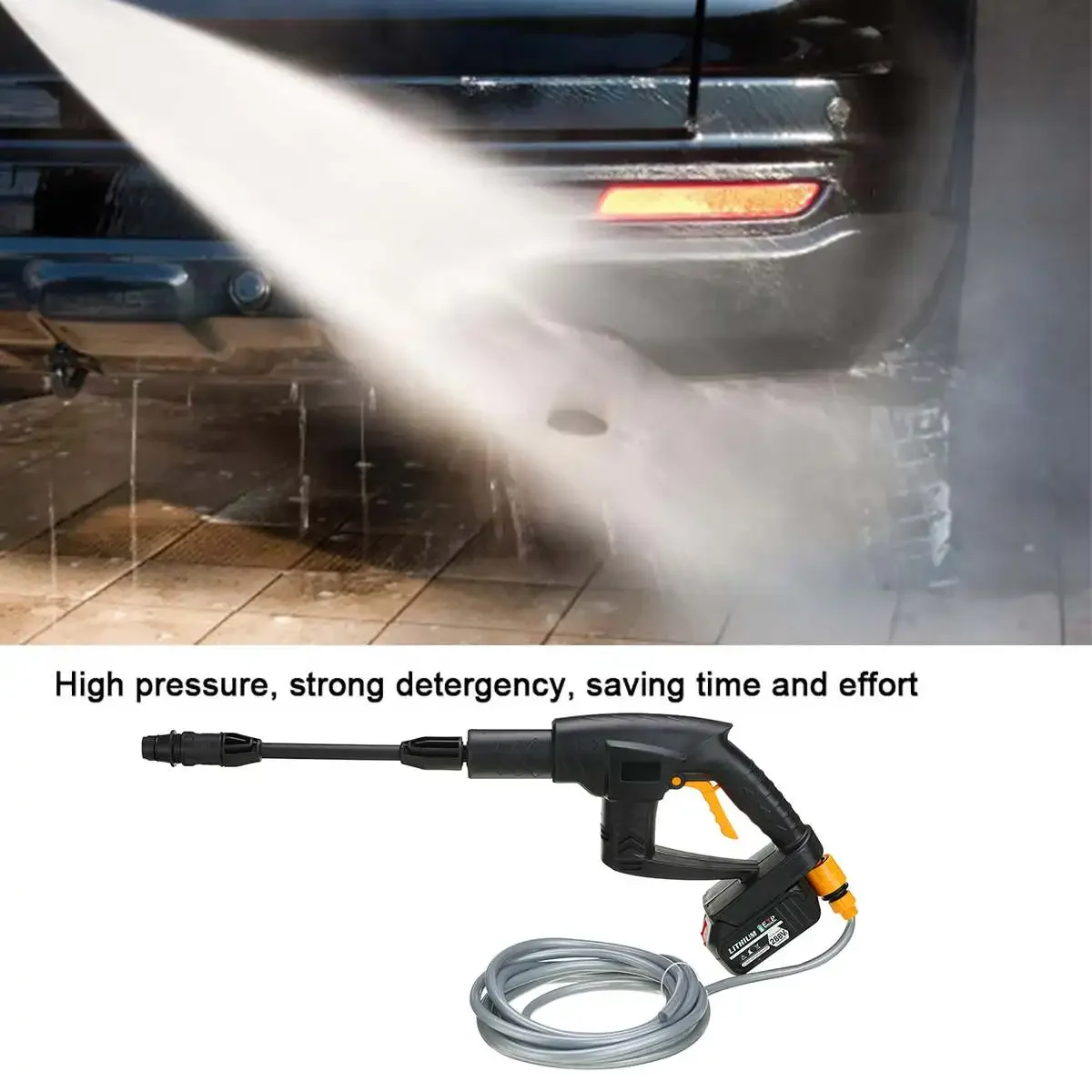 288VF High Pressure Car Washer Power 2 Battery Cordless Portable Handheld Pressure Nozzle Watering Cleaning Machine EU Plug