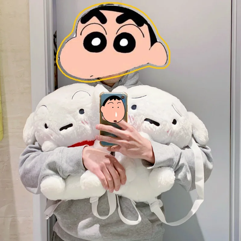 Crayon Shin-Chan Nohara Shiro Backpack Cute Cartoon Backpack Little White Dog School Bag Anime Peripherals Holiday Gift Toys