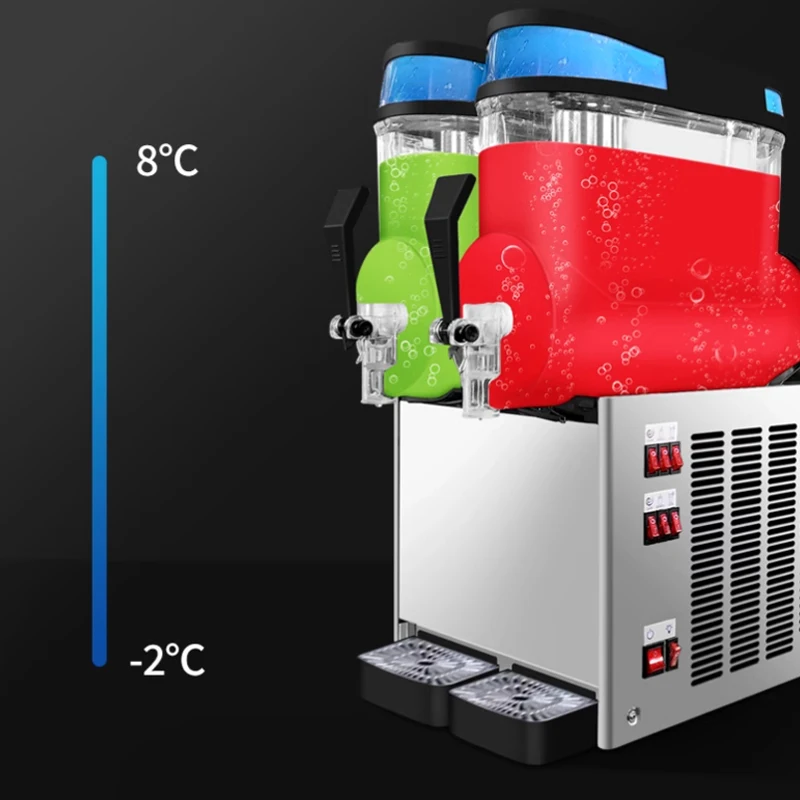 Slush Machine Commercial  Stainless Steel 24L Double-Cylinder Smoothie Juice Snow Melting Maker