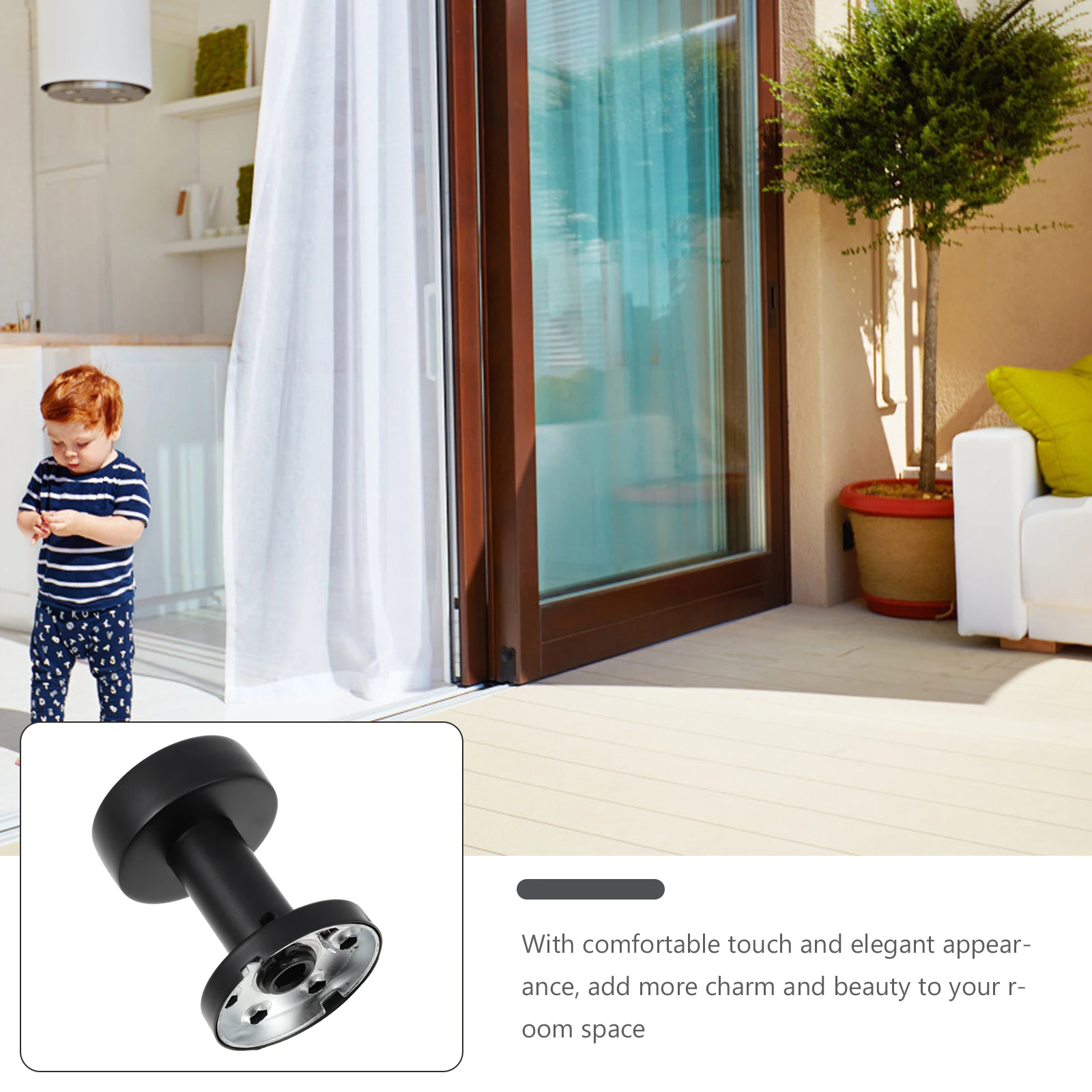 

Stainless Steel Hidden Door Lock Black Door Knobs Easy Install Remove Suitable Bathroom Bedroom Dorm Apartment Multipurpose Safe