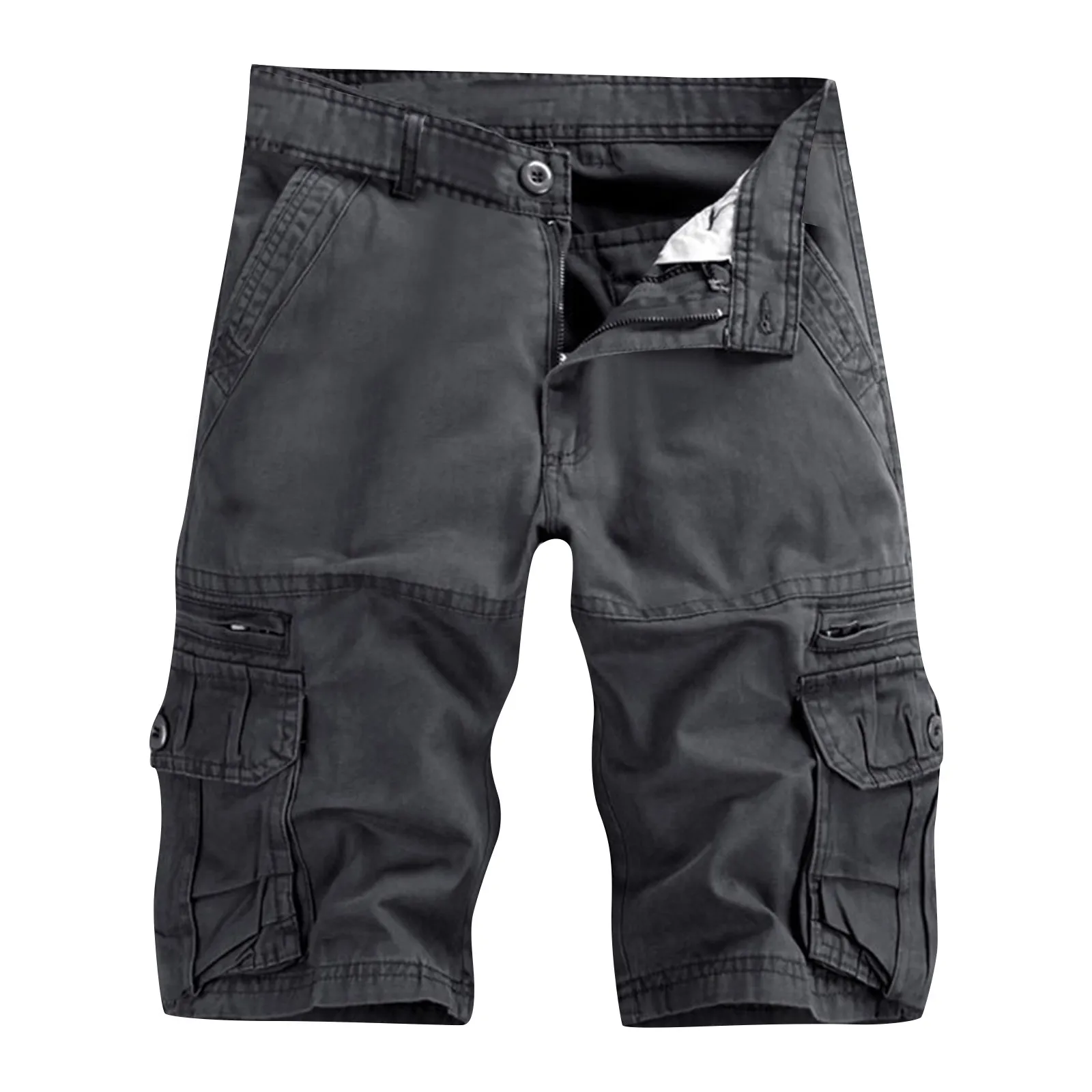 Heren Straight Cargo Shorts Zomer Dagelijkse Causale All-Match Werkkleding Shorts Met Zakken Lente Outdoor Sport Fitness Shorts