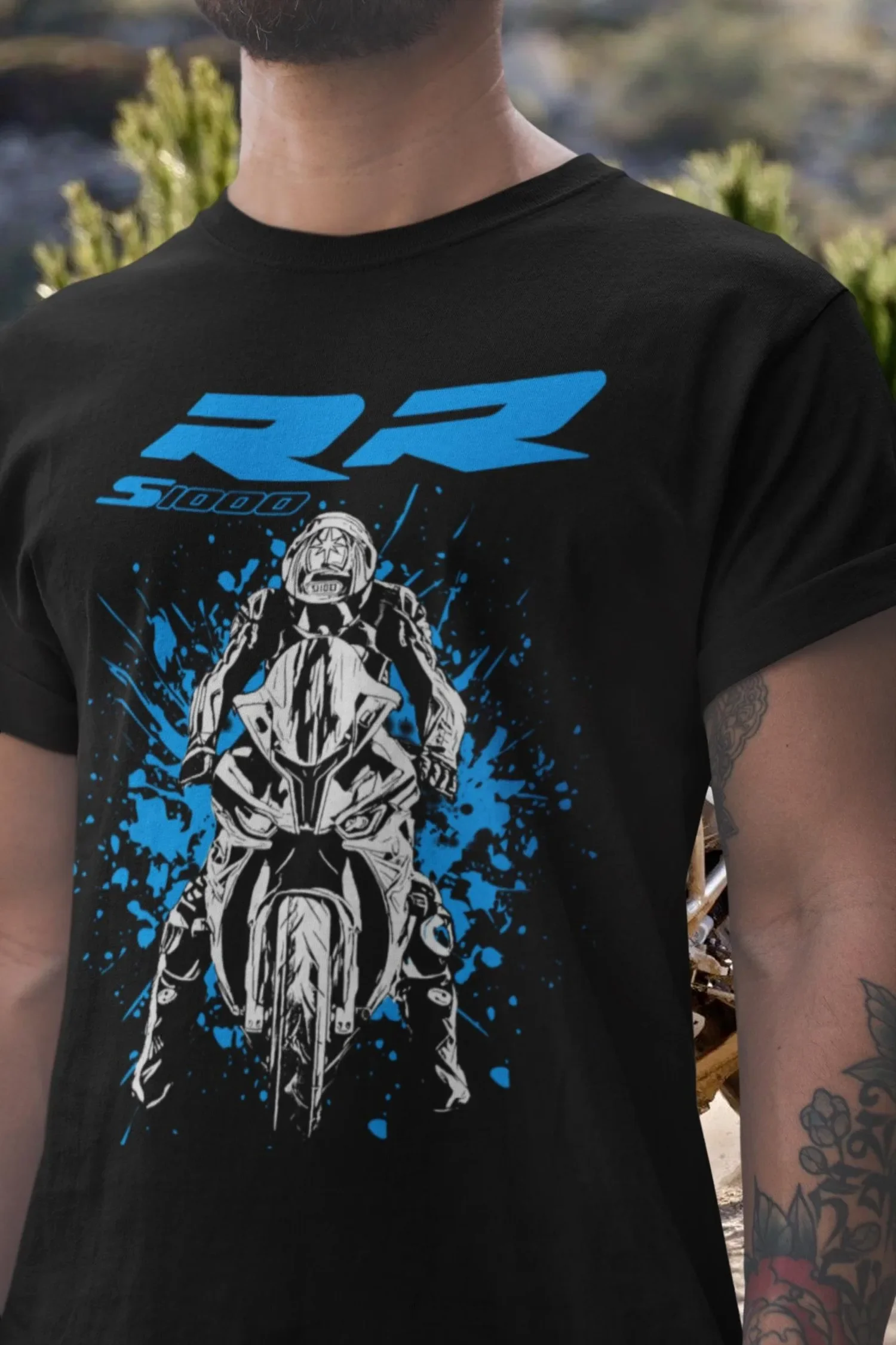 

226@EY B-moto.M.W S1000 RR Sportbike T-Shirt Motorcycle Racing Tee for Track Day Fans Riders