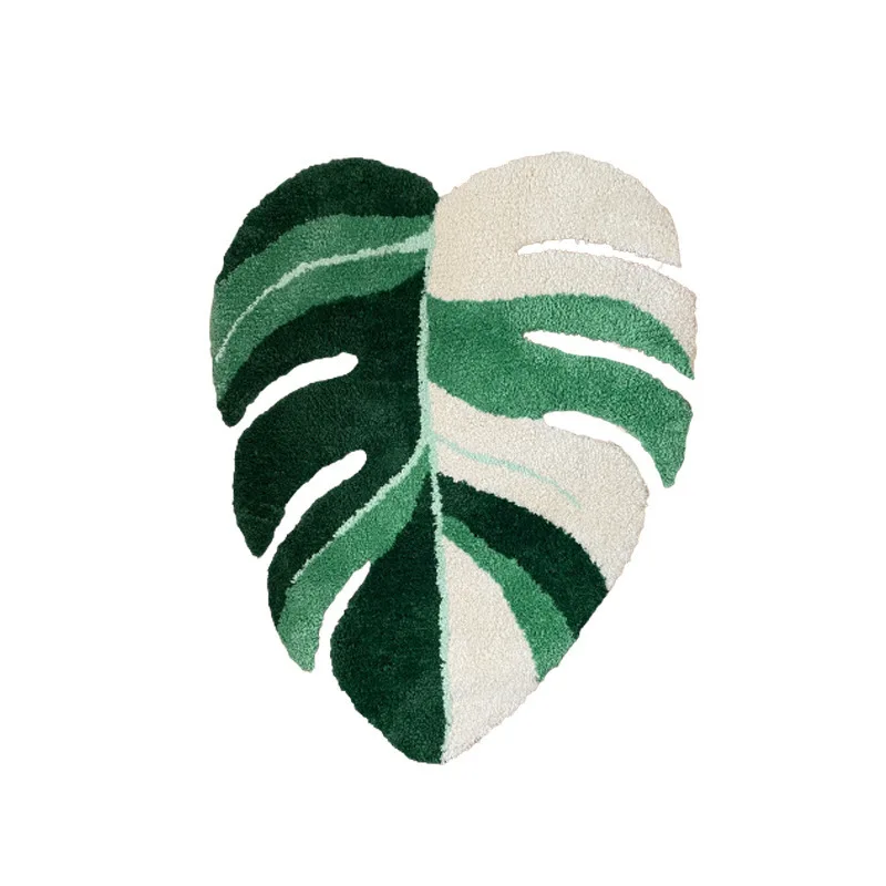 

Green turtle bamboo leaves flocked tufted living room carpet bedroom bedside blanket thickened floor mat bathroom floor mat