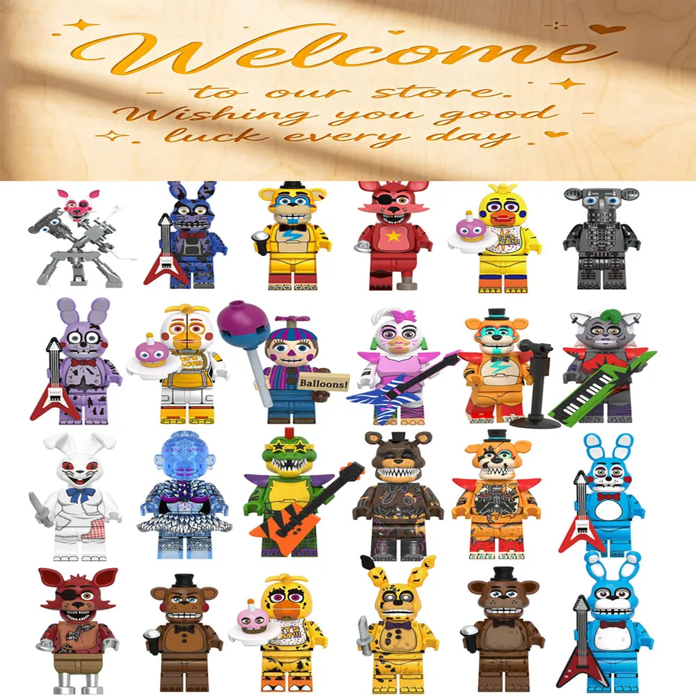 NOWA Figurka Nocnego Niedźwiedzia FNAF, Mini Figurki, Klocki Konstrukcyjne, Szkielet, Thriller, Zabawki, Prezent dla Dzieci, Zabawki Mold King