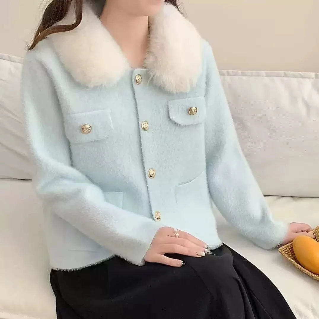 

Новый женский кардиган из имитации норкового бархата: элегантный, модный, универсальный, мягкий, нежный, с изысканным дизайном