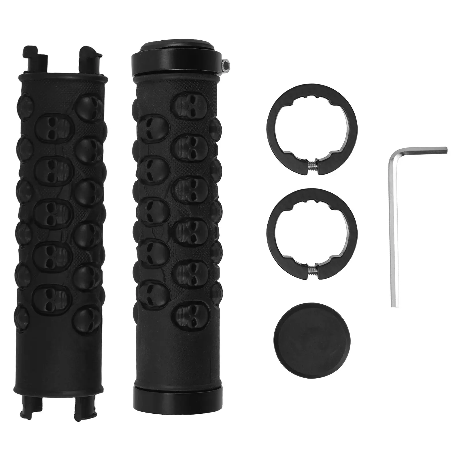 

2Pcs Mountain Bike Handlebar Grips NonSlip Skull Stable Shock Absorption Easy Installation Accessories Bicycles Motorcycle Parts