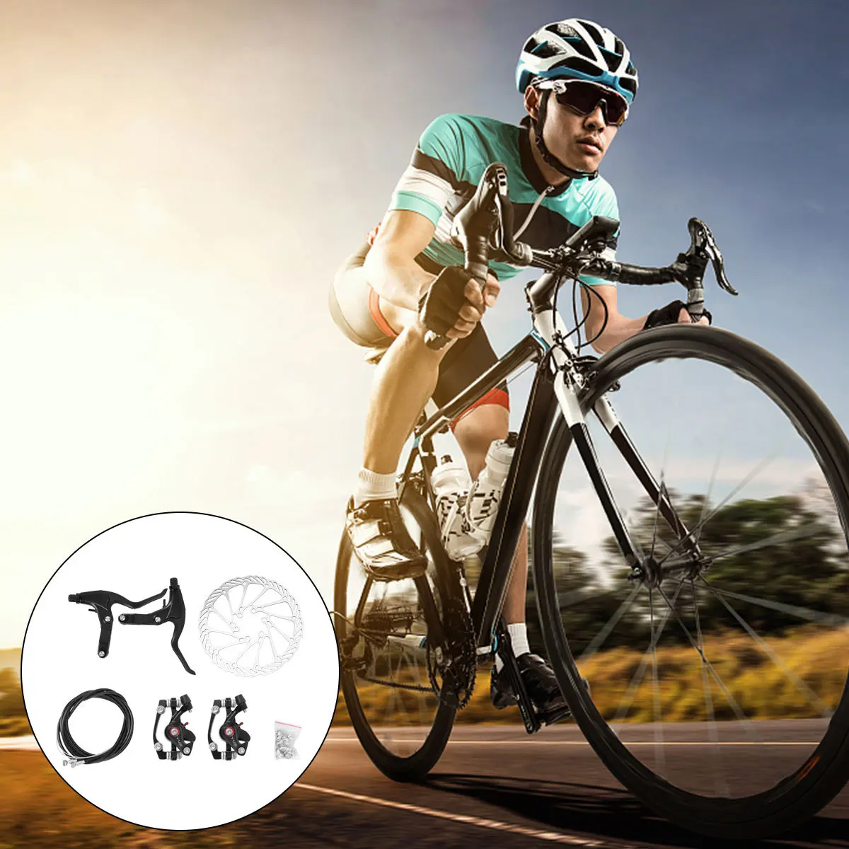 

Bicycle Rear Disc Rotor Brake Kit For Mountain Bike Repair Complete Set Caliper Design Fit Most Frames Disc Brake Rotor