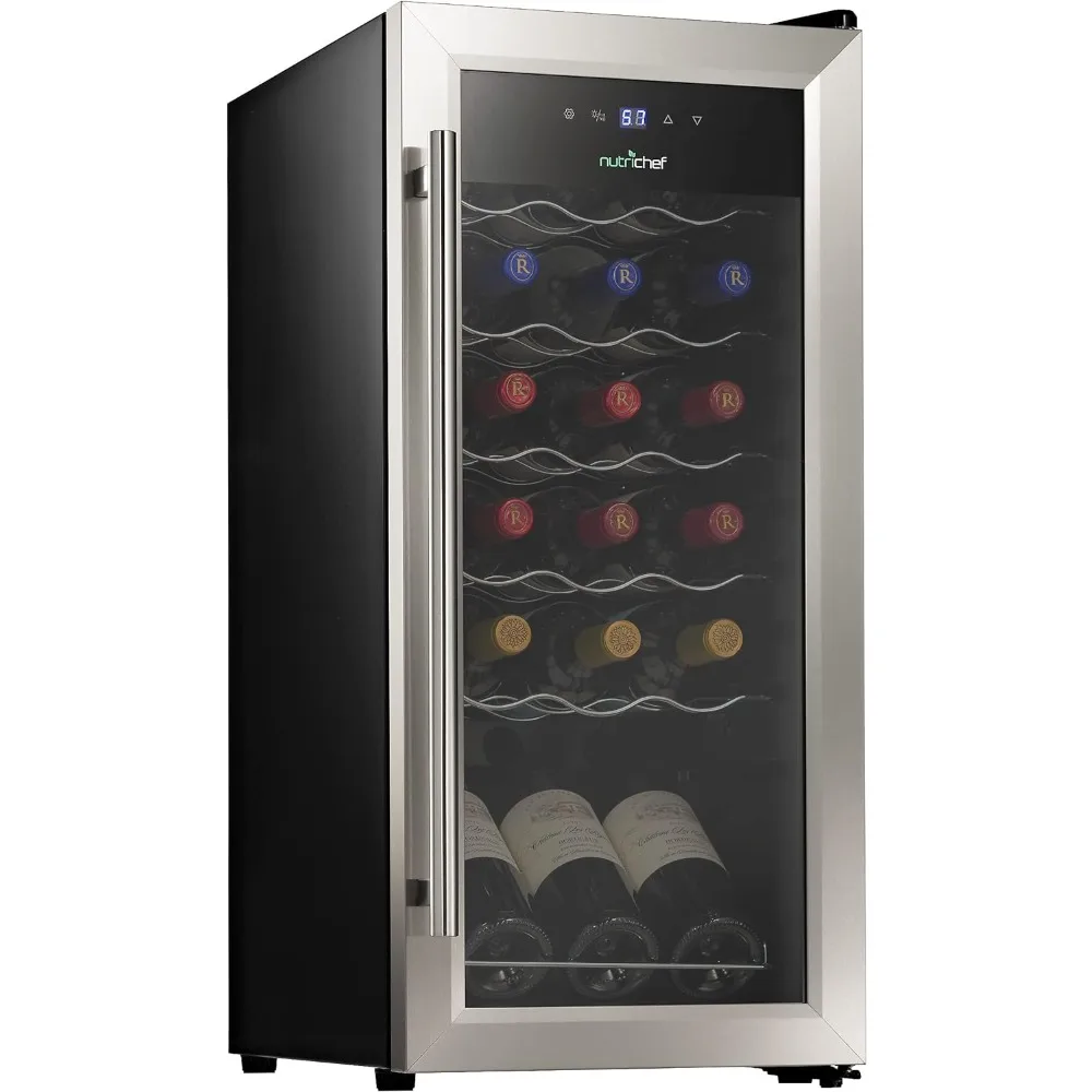 18 Bottle Compressor Wine Cooler Refrigerator | Large Freestanding Wine Cellar For Red, White, Champagne or Sparkling Wine