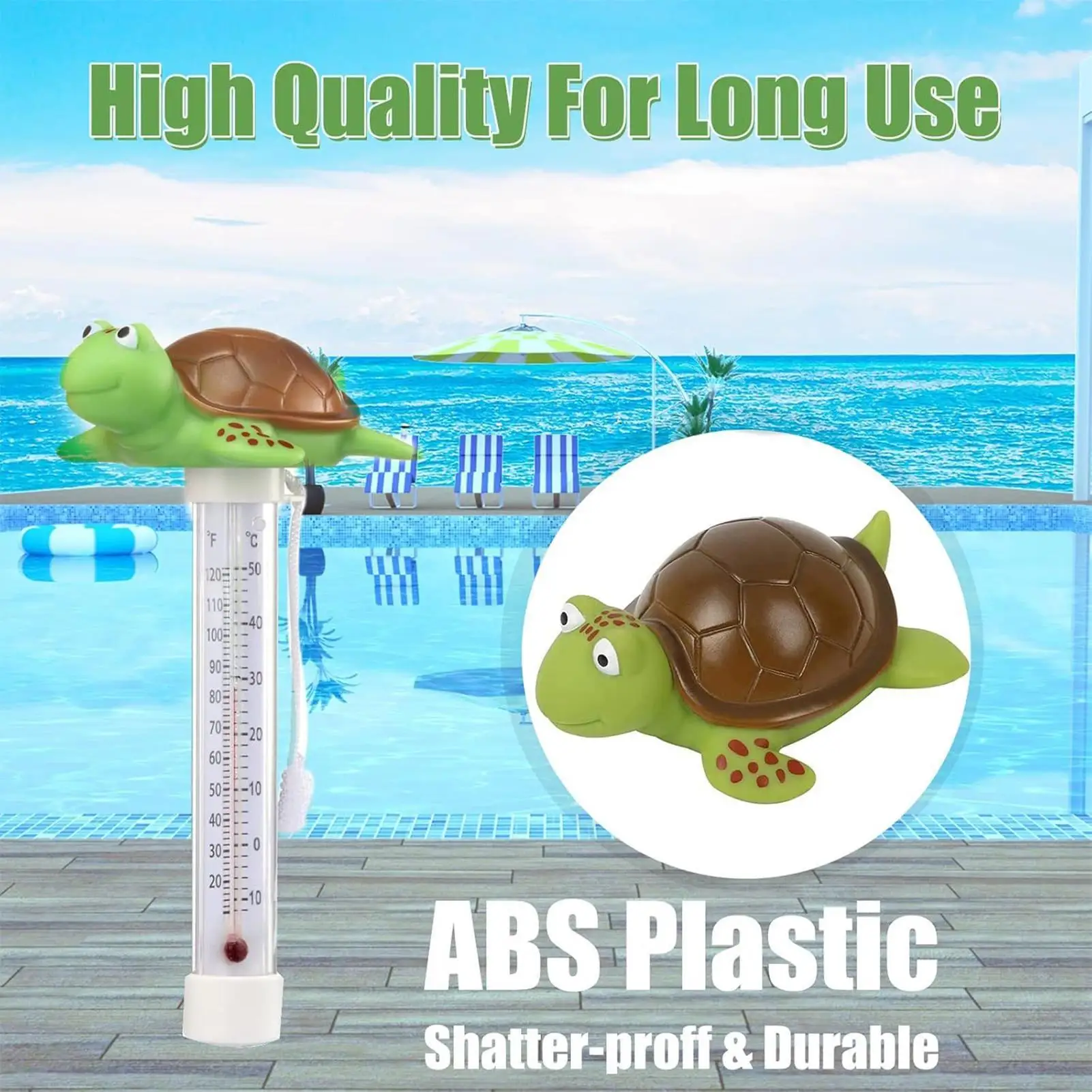Pool Temperature Gauge Spa Temperature Gauge Large Display Easy Read Sensor Animal Shape Monitor for Hot Tubs Spas Aquariums