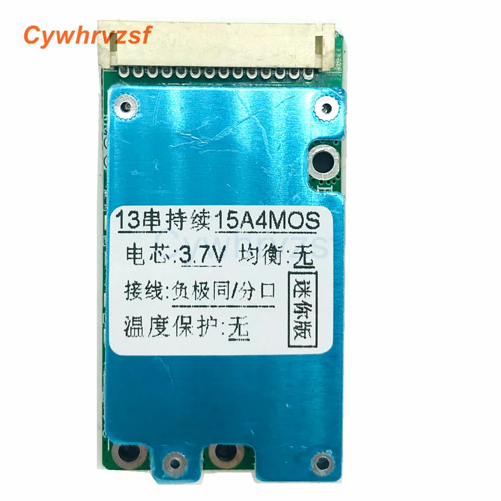 BMS 13S 48V 15A 20A Li-Ion Lithium 18650 Battery Pack Charge Protection Board PCM/PCB Common Port For Electric Bicycle Escooter