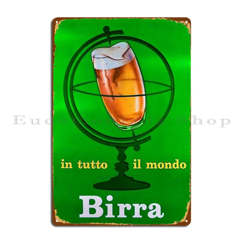 1920 Vintage Italian Birra Milano Beer Alcoholic Beverage Metal Plaque Poster Cinema Custom Custom Create Tin Sign Poster