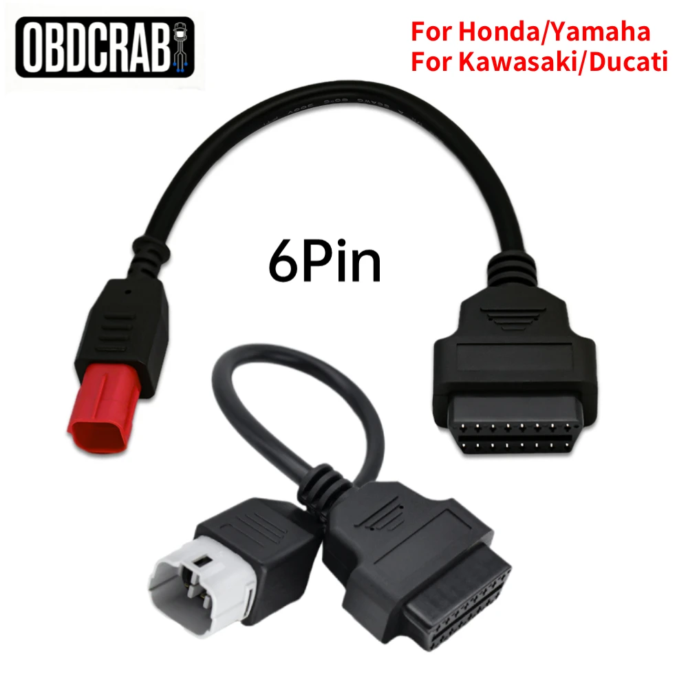 

Диагностический кабель-адаптер OBD2 с 6-контактного на 16-контактный разъем для мотоциклов Honda / Suzuki / Aprilia, аксессуары для сканера мотоциклов