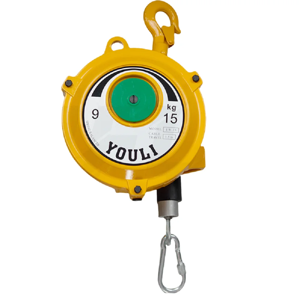 Self-Locking Spring Balancer for Industrial Tools | 9-70kg Load Range | Free Hanging Crane Application