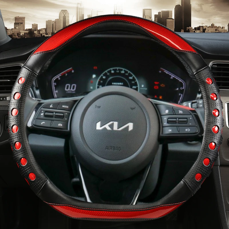 D Shape Car Stering Wheel Cover For Kia Stinger Soul 2018-2022 Picanto X-line Morning Ceed GT Stonic Sportage Proceed K5 Optima