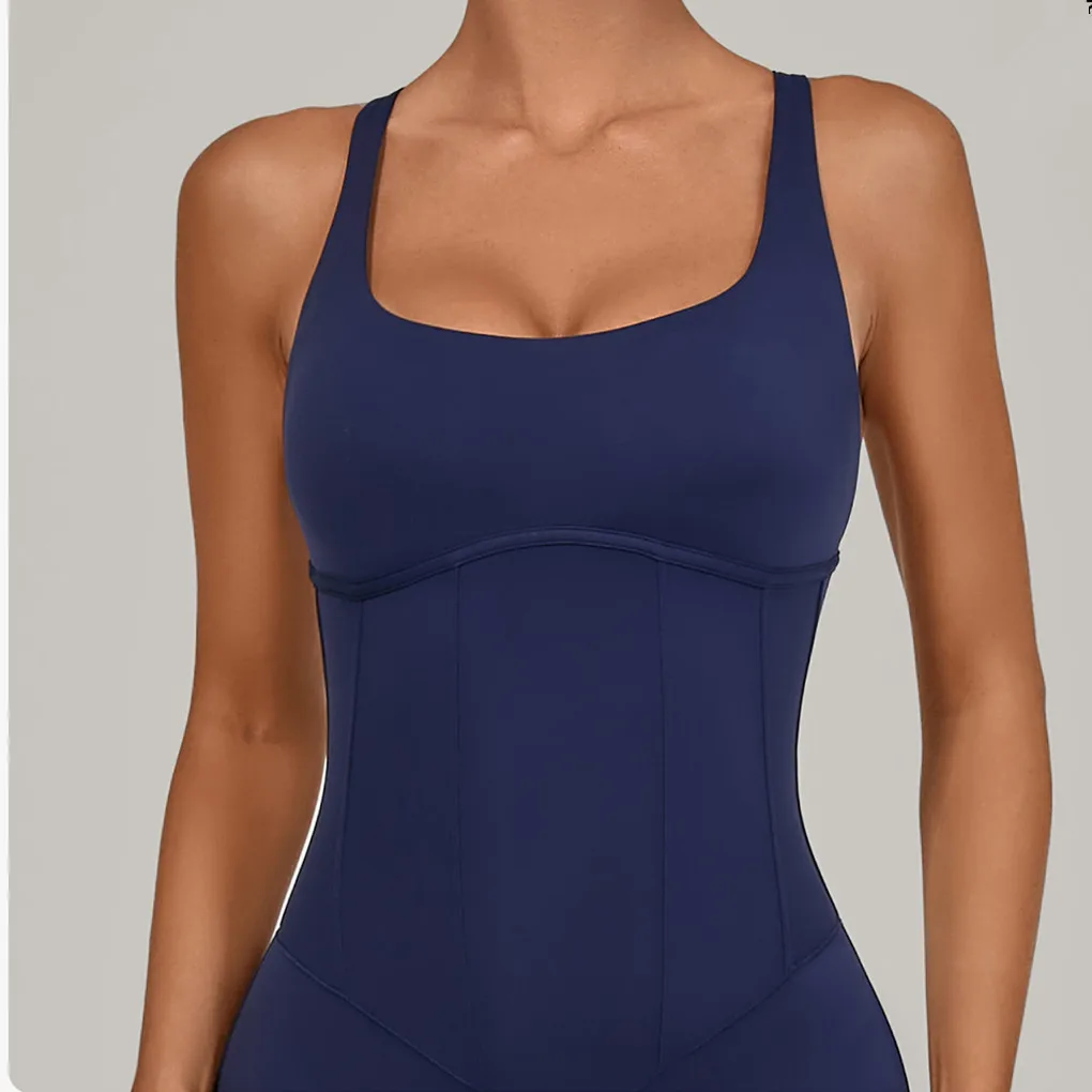 Adjustable Back Fitnes Women Bodysuits Corset Yoga Set Push Up Gym One Piece Jumpsuit Workout Jumpsuit Female Active Wear XP274