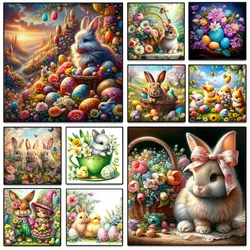 Easter Diamond Painting Animal Rabbit Full Round Square Diamond Mosaic Egg Set New Arrivals Cross Stitch kit Art Wall Decor