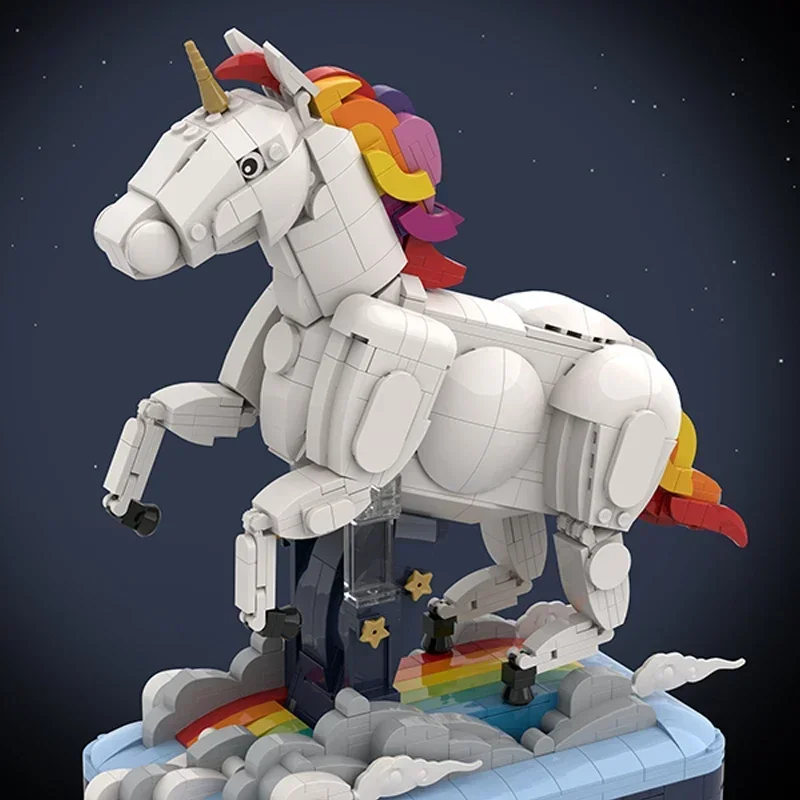 Cartoon Animal Model Moc Building Bricks Unicorn Kinetic Sculpture Technology Modular Blocks Gift Christmas Toy DIY Set Assembly