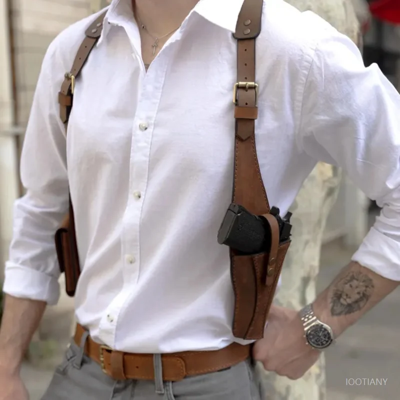 

Medieval Vintage Pu Leather Gun Bag Holster Shoulder Bag Festival Men's Retro Pirate Cosplay Costume Steampunk Strap Hidden Bags