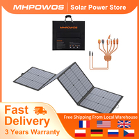 MHPOWOS 220W Portable Solar Panel, IP67 Waterproof Foldable Solar Panel Power Backup, Solar Charger for Power Station RV Camping