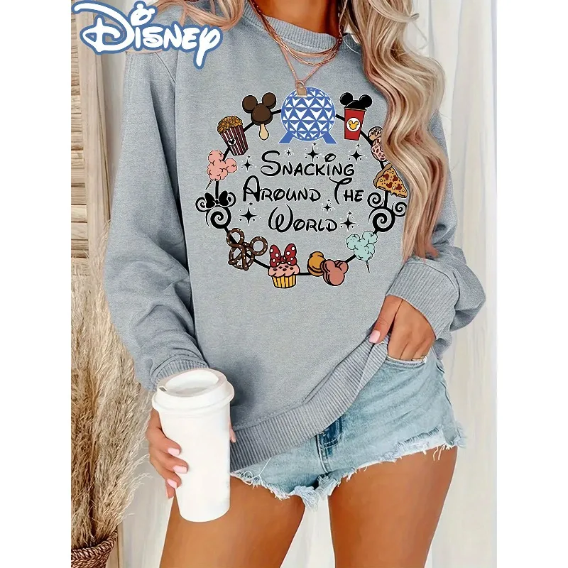 الخريف/الشتاء ديزني وجبات خفيفة عالمية "آذان ميكي والكب كيك الورقية موضة المرأة الرياضية موضة الجولة الرقبة هوديي غير رسمي #2